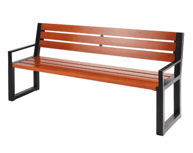 Parkbank-Hamburg aus Kieferholz, mit Rücken- und Armlehne, 1800 x 500 mm
