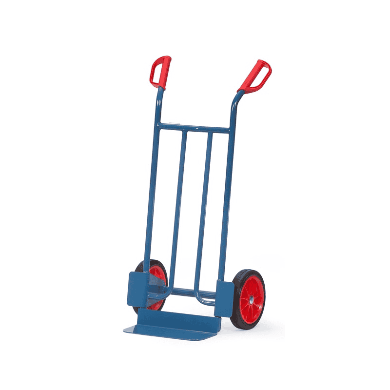 Diable en tube d'acier, hauteur 1150 mm, pelle standard