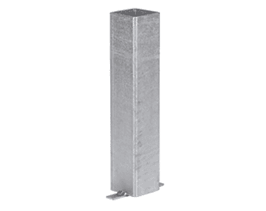 Bodenhülse aus Stahl, 160 x 80 x 400 mm, verzinkt, eckig, Zubehör