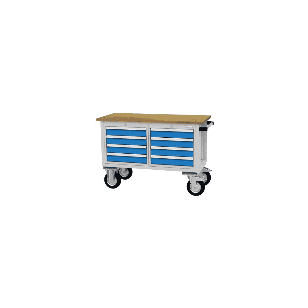 Bedrunka+Hirth Mobile Werkbank mit 8 Schubladen, R 18-24, BxTxH 1200 x 540 x 820 mm