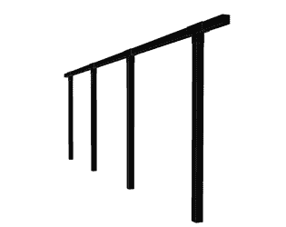 PLUS Pergola simple, noir RAL 9005, modèle 3, L x P x H 6640 x 90 x 2170 mm
