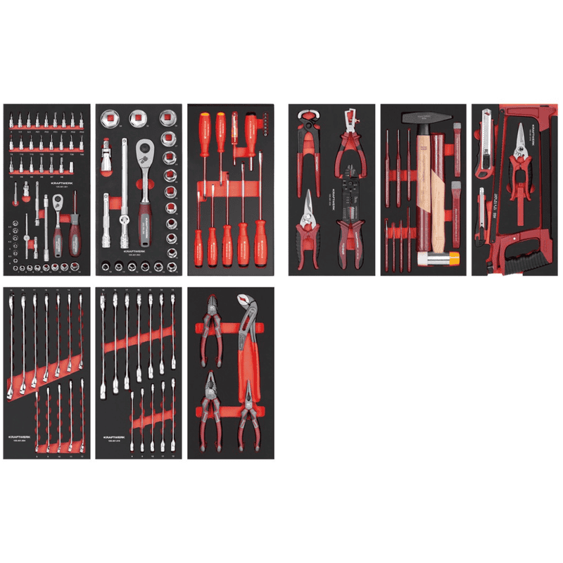 KRAFTWERK Werkstattwagen BT700 7 Schubladen Swiss Line, inkl. Werkzeug, 149-teilig, BxTxH 719 x 474 x 1000 mm