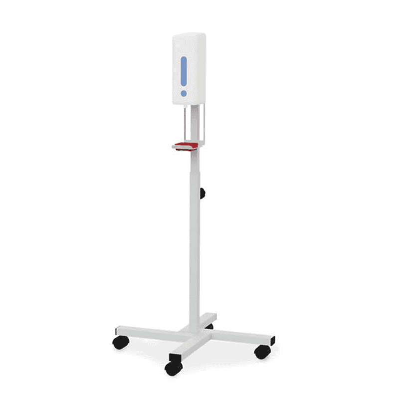 Bedrunka+Hirth Desinfektionsmittelständer-Easy drive, weiss, 655 x 655 x 1410 mm