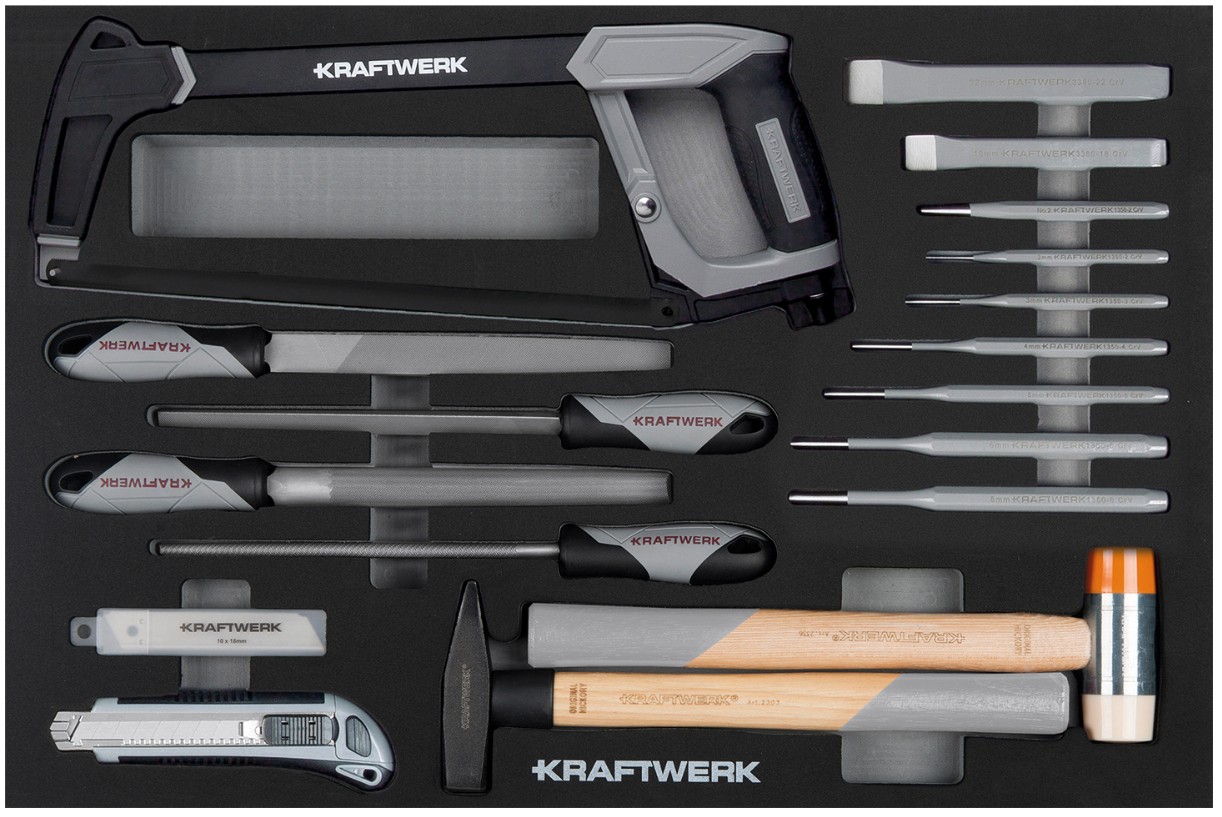 KRAFTWERK BT700 Werkstattwagen, 8 Schubladen, BASIC, inkl. Werkzeug, 351-teilig, BxTxH 719 x 474 x 1000 mm