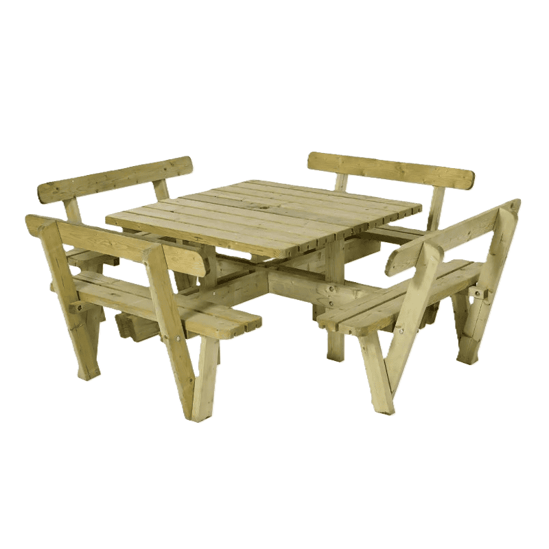 PLUS Combi-Meuble de jardin, imprégné sous pression, quadrangulaire, 2370 x 2370 x 720 / 840 mm
