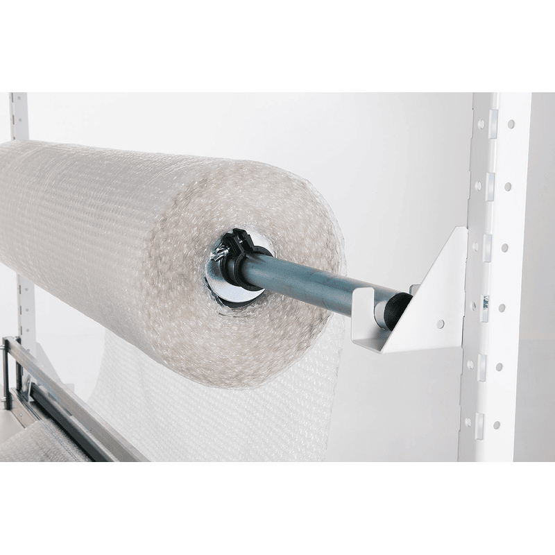 Table d'emballage avec 2 supports de rouleaux et cutter