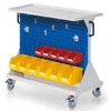 Bedunka+Hirth RasterMobil® Rollwagen mit 11 Sichtlagerkästen, BxTxH 1000 x 500 x 890 mm