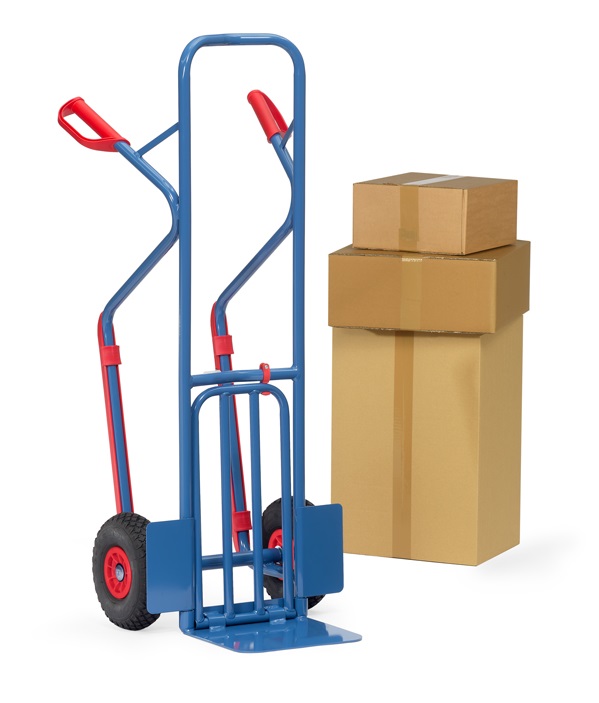 Fetra Paketkarre mit Kunststoff-Gleitkufen, Gesamttragkraft 300 kg, BxTxH 580 x 873 x 1300 mm
