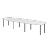 Table de conférence Solea avec piétement en tube rond, en diverses versions