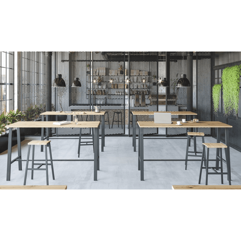 Tabouret de bar Loris avec repose-pieds, lot de 2, design industriel, 640 x 390 x 770 mm, en 2 couleurs