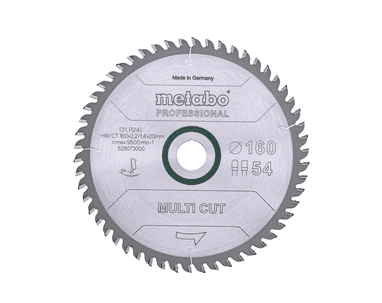 Metabo Kreissägeblatt "Multi Cut Wood - Professional" 165 x 20 mm, Z54, FZ / TZ, 5°