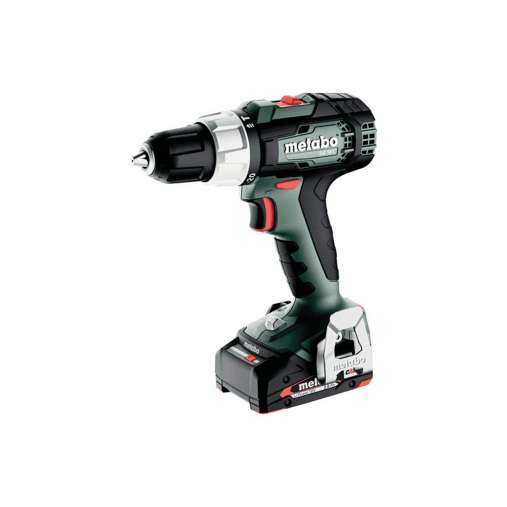 Metabo Akku-Schlagbohrschrauber SB 18 L, 18 V mit 2x Li-Power Akkus (18 V / 2.0 Ah), Ladegerät SC 36 und metaBOX 145