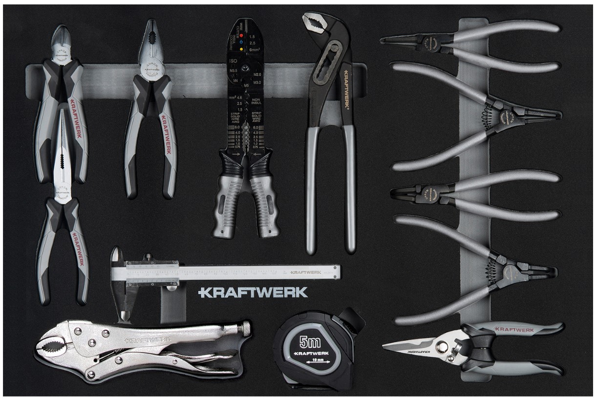KRAFTWERK BT700 Werkstattwagen, 8 Schubladen, BASIC, inkl. Werkzeug, 351-teilig, BxTxH 719 x 474 x 1000 mm