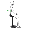 Arbeitshocker Alba Flexy, ergonomisch und höhenverstellbar, schwarz