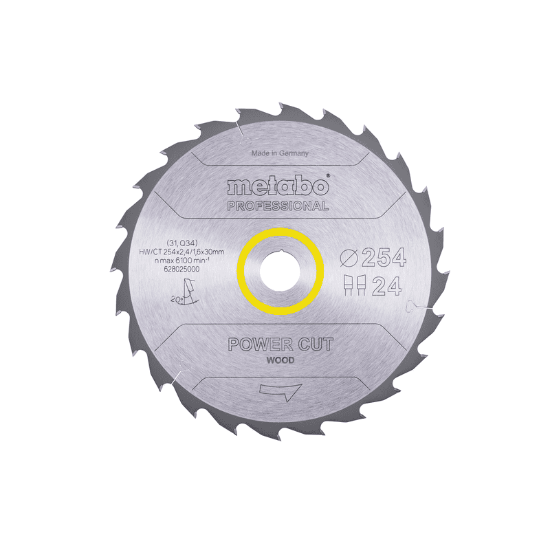 Metabo Kreissägeblatt "Power Cut Wood - Professional" 254 x 30 mm, Z24, WZ, 20°