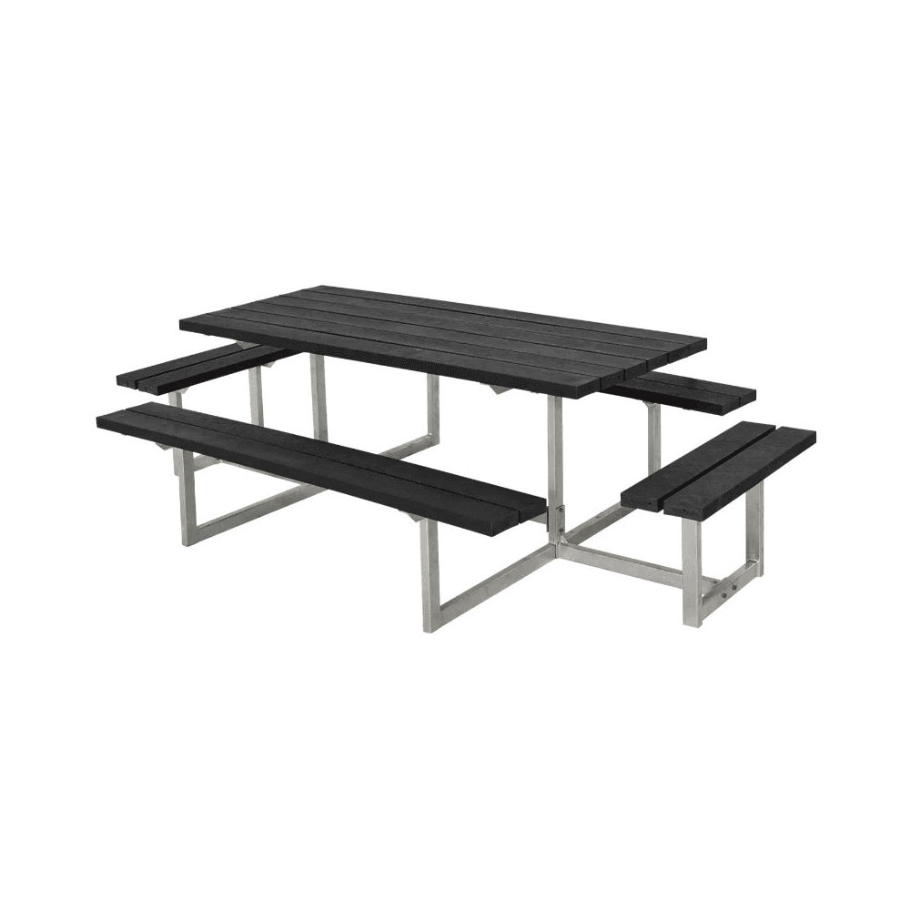 PLUS Basic Ensemble de mobilier de jardin RePlast, noir, disponible en plusieurs modèles
