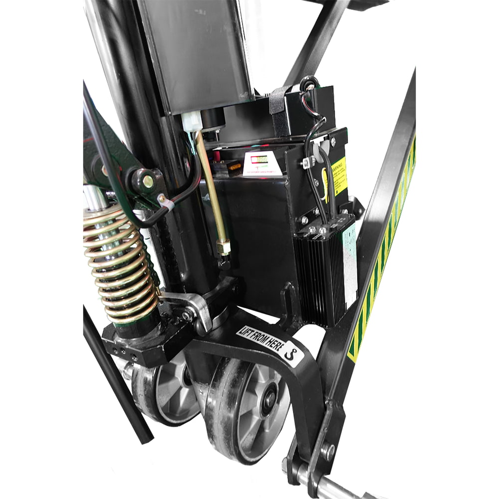 Elektrischer Scherenhubwagen | Tragkraft 1000 kg | Hubhöhe 800 mm | Gabellänge 1150 mm Batterie