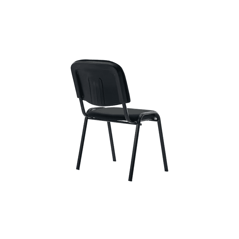Chaise visiteur Arws C20, empilable, dossier et assise en tissu, noir