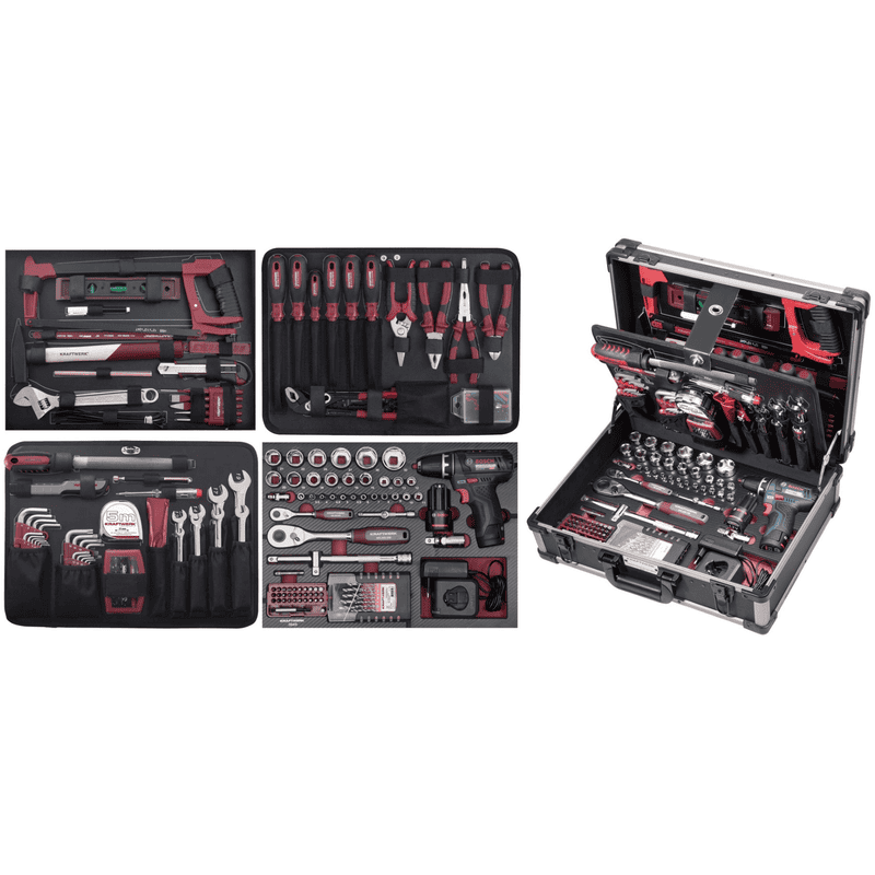 KRAFTWERK PRO LINE Werkzeugkoffer mit Akku-Bohrschrauber von BOSCH, 1/4" + 1/2", 264-tlg