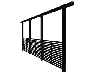 PLUS Pergola individuelle avec clôture Tokyo, modèle 3, L x P x H 4760 x 90 x 2170 mm