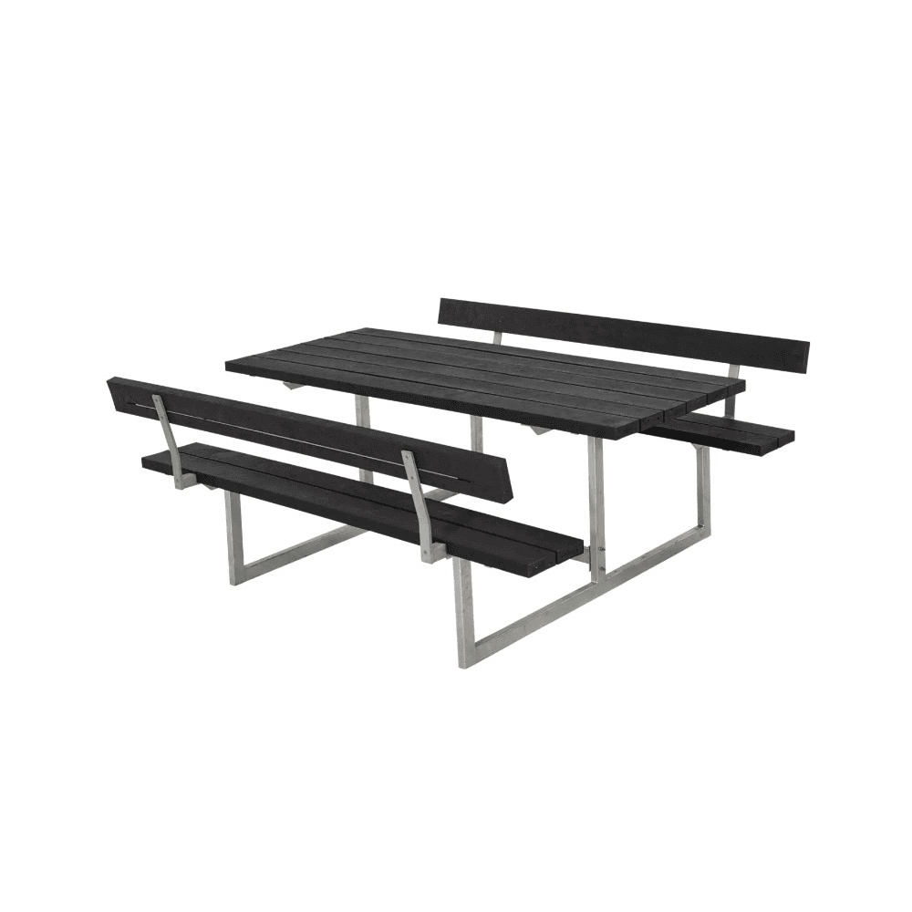 PLUS Basic Ensemble de mobilier de jardin RePlast, noir, disponible en plusieurs modèles