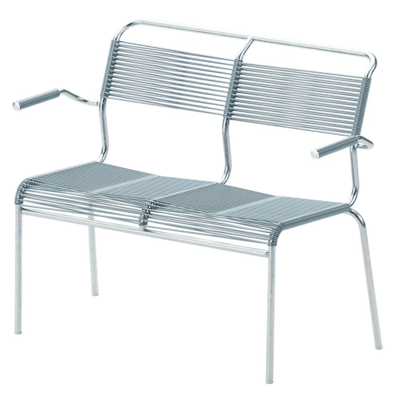 Schaffner Banc double Spaghetti Säntis avec accoudoirs, L x P x H 1070 x 580 x 850 mm, disponible en plusieurs versions