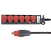 Steffen Multiprise PROFESSIONAL, prises de courant T25, 16 A, GdV 5 x 2.5mm², IP55, noir/rouge, différents versions