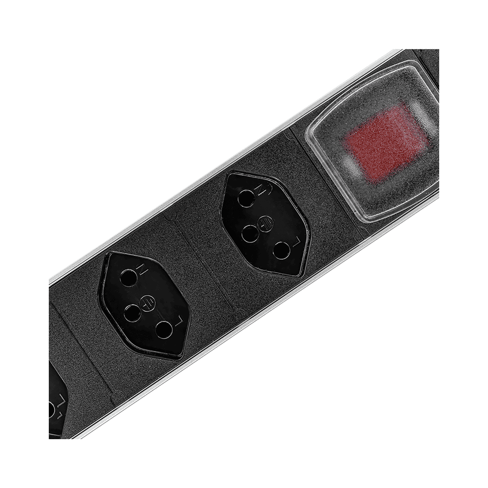 Steffen Steckdosenleiste ALU MODULAR SILVER, 5 x T13, 10 A, IP20, 3 m Kabel, mit Schalter, silber/schwarz