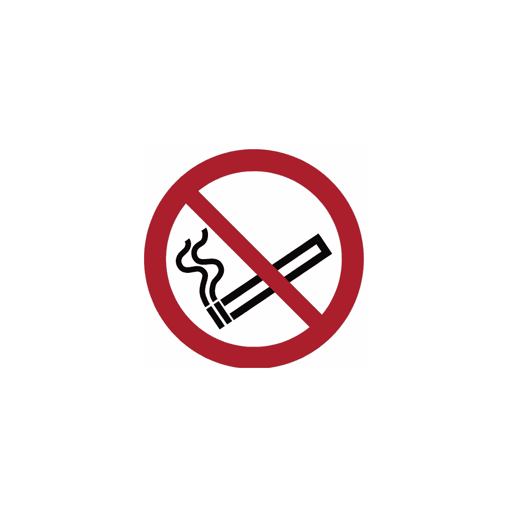 Verbotsschild Rauchen verboten, Ø 200 mm, selbstklebende Sicherheitsfolie, ISO 7010, wetterfest