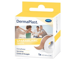 Pansement adhésif textile DermaPlast Sparablanc, 5 m x 25 mm, couleur peau