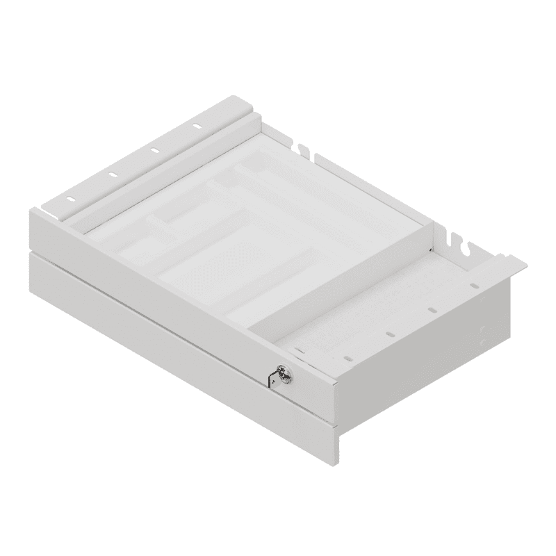 Kurze Unterbauschublade für Schreibpulte, Doppel-Schubladen, 464 x 305 x 111 mm