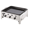 GASTRO Profi-Grill PELVIS, 10 kW Edelstahl Gasgrill mit Emaillepfanne und 3 Brennern