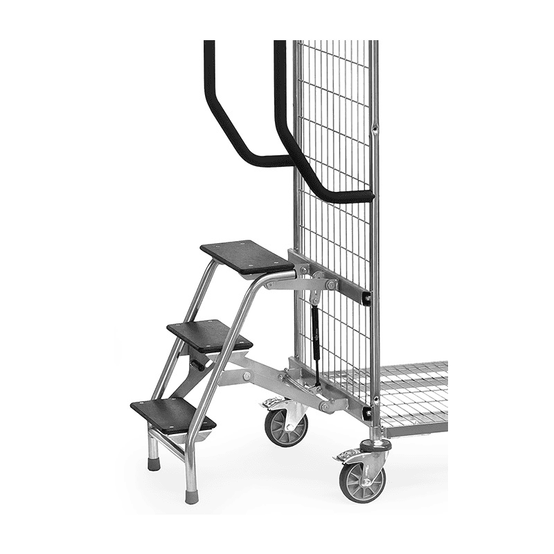 Fetra Trittstufen an- und abklappbar, 3 Stufen, Greifhöhe 2800 mm
