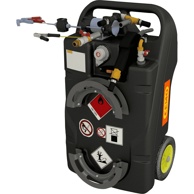 CEMO Chariot d'aspiration et de stockage pour essence avec pompe électrique, capacité 100 litres