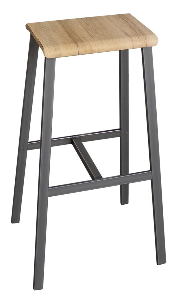 Tabouret de bar Loris avec repose-pieds, lot de 2, design industriel, 640 x 390 x 770 mm, en 2 couleurs