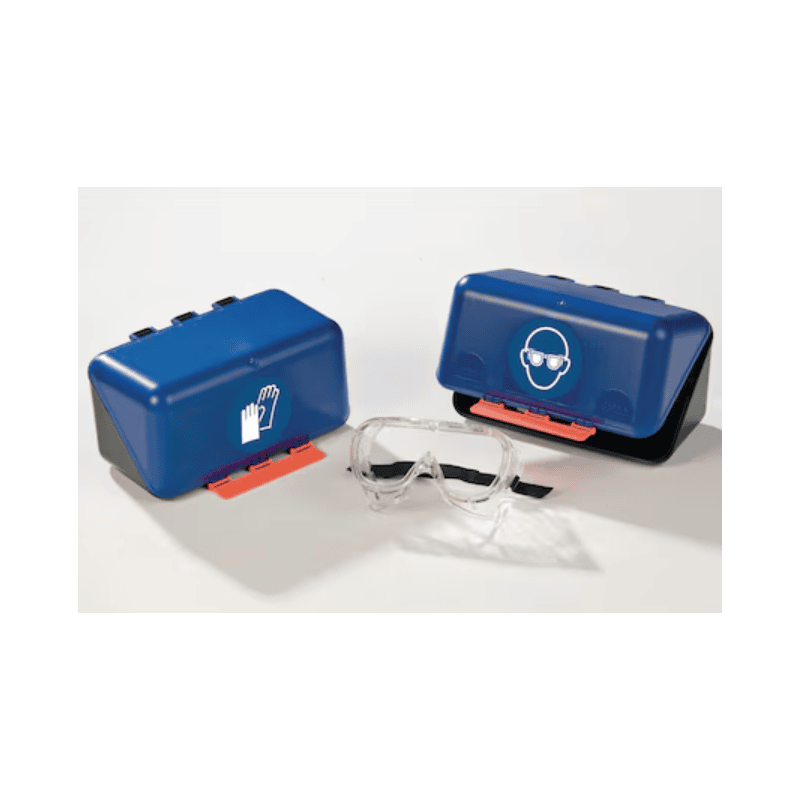 Boîte de rangement pour lunettes de protection, L236xP122xH120 mm, bleu