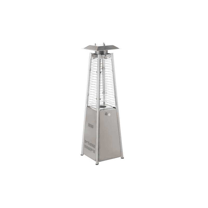 Chauffage radiant de table au gaz "Mini Pyramide", acier inoxydable