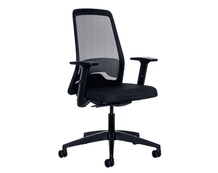 Chaise de bureau Interstuhl 172E4 avec accoudoirs, dossier en maille, noir
