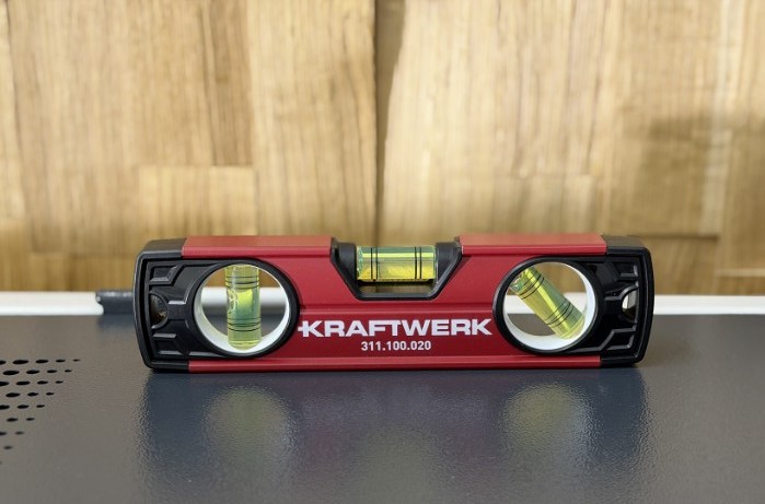 KRAFTWERK Torpedo Wasserwaage magnetisch, 200 mm, 3 Libellen, Genauigkeit 1 mm/m