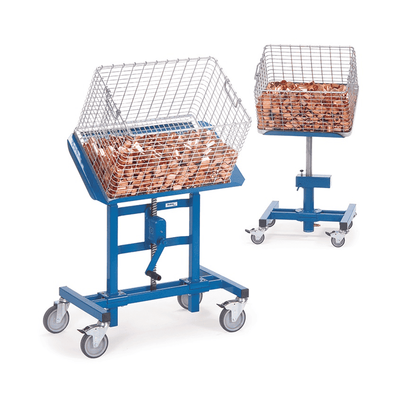 Fetra Materialständer für Kunststoffkästen, stufenlos höhenverstellbar, RAL 5007
