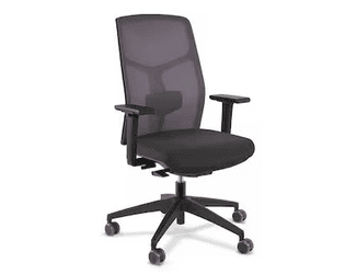 Chaise de bureau Steifensand Eserio avec dossier en résille et accoudoirs, gris