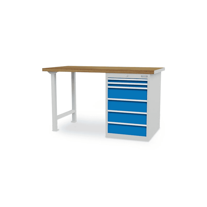 Bedrunka+Hirth Établi en ligne, profondeur 750 mm, R 18-24, nombre de tiroirs 6, en 2 largeurs