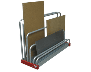 Schulte Reststück-Regal verzinkt / rot, 5 Fächer à 50 mm, (HxBxT) 1000 x 480 x 1600 mm