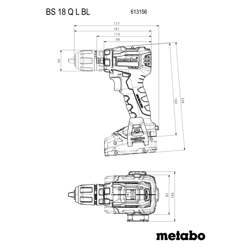 Metabo Akku-Bohrschrauber BS 18 L BL Q, 18 V, mit 2 x 2.0 Ah Li-POWER Akkus, Ladegerät SC 36 und metaBOX 145