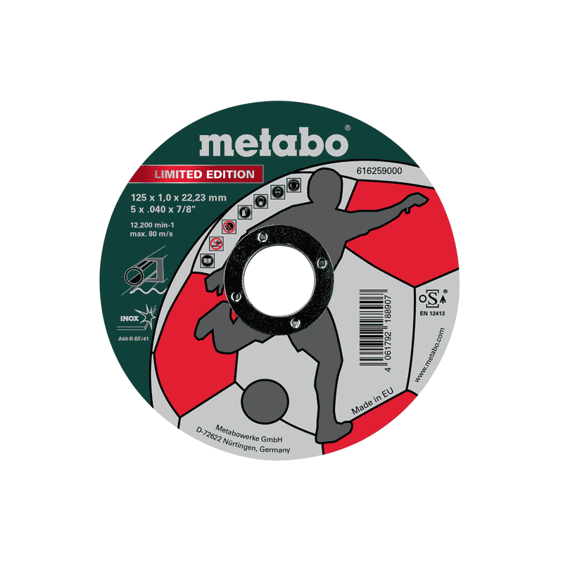 Metabo Trennscheiben "Limited Edition Soccer" 125 x 1,0 x 22,23 mm, Inox, TF 41, 100 Stück