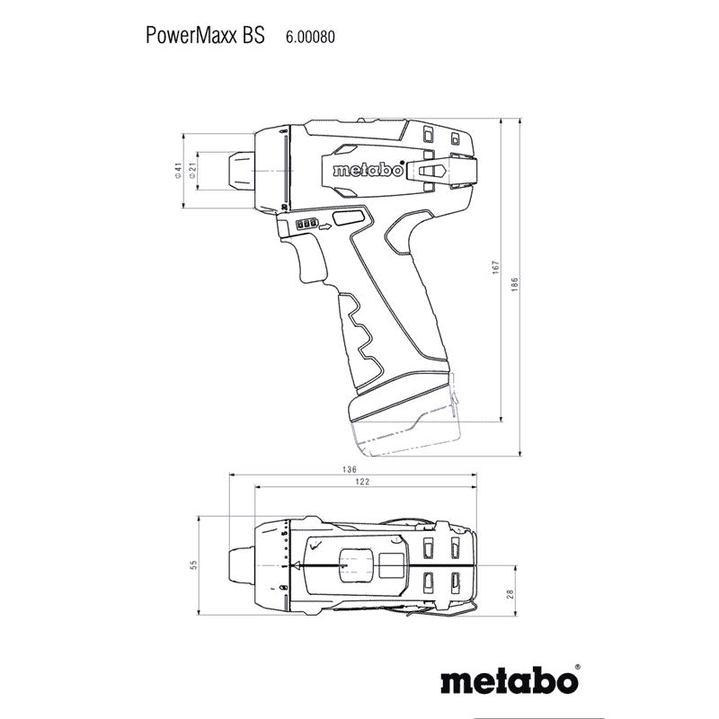 Metabo Akku-Bohrschrauber PowerMaxx BS Basic Set 12 V mit 2x Li-Power Akkus (12 V / 2.0 Ah), Ladegerät LC 24 und mobiler Werkstatt