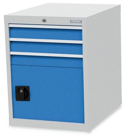 Bedrunka+Hirth Schubladenschrank, R 18-24, 3 Schubladen und 1 Flügeltüre, BxTxH 555 x 736 x 819 mm