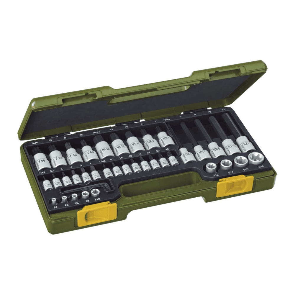 Proxxon Steckschlüsselsatz Innensechskant + Torx 1/2" + 1/4", 42-teilig