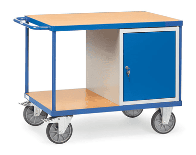 Servantes d'atelier avec 2 étagères et 1 armoire, capacité de charge 600 kg en deux dimensions