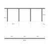 PLUS Pergola simple, noir RAL 9005, modèle 3, L x P x H 6640 x 90 x 2170 mm